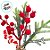 Galho Decorativo de Natal - Folhas com Frutas e Bengala Doce - 29,5x14x6,5cm - 1 unidade - Cromus - Rizzo - Imagem 2