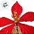 Poinsétia Decorativa - Veludo Vermelho com Glitter Dourado - 18,5x17,5x6cm - 1 unidade - Cromus - Rizzo - Imagem 2