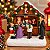 Cenário De Natal - Lojinha de Madeira com Luz - 10,5x7,5x11cm - RZO02309 - 1 unidade - Rizzo - Imagem 1