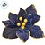 Poinsétia Decorativa - Azul Escuro/Dourado e Glitter - 23cm - 1 unidade - Cromus - Rizzo - Imagem 3