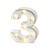 Luminoso Mini Número "3" com LED Amarelo - 16x11x3cm - 1 unidade - Rizzo - Imagem 1