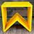 Suporte para Doces em Madeira Bandeirinha Rústico Amarelo - 20cm x 20cm - Rizzo Embalagens - Imagem 1