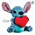 Pelúcia Stitch e Coração Personalizado - Com Luz e Som - 24cm  - 1 unidade - Disney Original - Rizzo - Imagem 2
