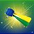 Corneta Folião Dupla - Verde, Amarelo e Azul - Copa do Mundo - 47cm - 1 unidade - Rizzo - Imagem 1