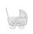 Mini Carrinho de Bebê Aramado Branco 6,5cm - 1 unidade - Rizzo Festas - Imagem 1