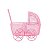 Mini Carrinho de Bebê Aramado Rosa 6,5cm - 1 unidade - Rizzo Festas - Imagem 1