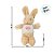 Coelho de Pelúcia Bege com Blusa Happy - Branco e Rosa - 38,5x24x14cm - 1 unidade - Rizzo - Imagem 3