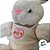 Coelho de Pelúcia Branco com Blusa Happy - Branco e Rosa - 38,5x24x14cm - 1 unidade - Rizzo - Imagem 2