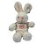 Coelho de Pelúcia Branco com Blusa Happy - Branco e Rosa - 38,5x24x14cm - 1 unidade - Rizzo - Imagem 5