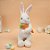 Coelho de Pelúcia Branco Sentado Segurando Cenoura - 30x9x7cm - 1 unidade - Rizzo - Imagem 1
