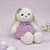 Coelho de Pelúcia Branco de Vestido - Roxo - 36x21x9cm - 1 unidade - Rizzo - Imagem 1