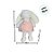 Coelho de Pelúcia Branco de Vestido - Rosa - 62x30x17cm - 1 unidade - Rizzo - Imagem 3
