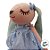 Coelho de Pelúcia Rosa de Vestido e Laço - Azul - 34,5x25x7,5cm - 1 unidade - Rizzo - Imagem 2