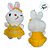 Coelho de Pelúcia Branco de Vestido Sweet - Amarelo - 26,5x13x7,5cm - 1 unidade - Rizzo - Imagem 2