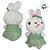 Coelho de Pelúcia Branco de Vestido Sweet - Verde - 26,5x13x7,5cm - 1 unidade - Rizzo - Imagem 2