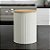 Pote Organizador de Metal com Tampa de Bambu - Bege - 17,5x13x13cm - 1 unidade - Cromus - Rizzo - Imagem 1