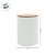 Pote Organizador de Metal com Tampa de Bambu - Bege - 17,5x13x13cm - 1 unidade - Cromus - Rizzo - Imagem 3