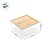 Caixa Organizador Duplo - Acrílico com Tampa de Bambu - 19x19x10cm - 1 unidade - Cromus - Rizzo - Imagem 3