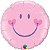 Balão Metalizado Sorridente Encantadora Rosa - 18'' - Qualatex - Rizzo festas - Imagem 1