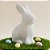 Enfeite Decorativo de Páscoa - Coelhinho Branco de Cimento - 12,5x8x14,5cm - 1 unidade - FlorArte - Rizzo - Imagem 1
