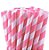 Canudo de Papel Listras Rosa Médio - 20 unidades - ArtLille - Rizzo Festas - Imagem 1