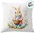 Capa para Almofada Páscoa - Coelho com Cesta de Ovos - 43x43cm - 1 unidade - Rizzo - Imagem 2