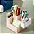 Porta Canetas com 5 Compartimentos - Linfini - Rosa - 12x12cm - 1 unidade - Deli - Rizzo - Imagem 1