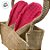 Cesta de Juta de Páscoa com Orelha Rosa Escuro Poá Branco - 1 unidade - EcoArt - Rizzo - Imagem 3