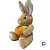 Coelho de Pelúcia Segurando Cenoura - Marrom - 30,5cm - 1 unidade - Rizzo - Imagem 4