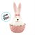 Potinho de Cerâmica de Páscoa com Tampa - Coelha Rosa e Branca - 13x8x8cm - 1 unidade - Cromus - Rizzo - Imagem 2