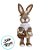 Enfeite Decorativo de Páscoa - Coelha com Cestinha de Flores e Vestido - 16x45x15cm - 1 unidade - Cromus - Rizzo - Imagem 2