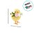 Pintinho Decorativo com Flores - Rosa e Branco - 7x12x9cm - 1 unidade - Cromus - Rizzo - Imagem 5
