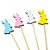 Palito Decorativo Para Petisco - Coelhinhos Coloridos - 14cm - 20 unidades - Rizzo - Imagem 4