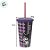 Copo de Plástico com Tampa e Canudo - Kuromi - Hello Kitty - 500ml - 1 unidade - Plasútil - Rizzo - Imagem 3
