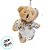 Chaveiro Ursa de Pelúcia - Macacão e Saia Florida - 8x11x4cm - 1 unidade - Rizzo - Imagem 2