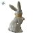 Enfeite Decorativo de Páscoa em Porcelana - Coelho de Pé com Laço - Amarelo - 6x5x9,5cm - 1 unidade - Rizzo - Imagem 4