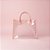 Sacola Transparente PVC com Alça de Couro Rosa - 28x14x23cm - 1 unidade - Rizzo - Imagem 1