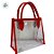 Sacola Transparente PVC com Alça de Couro Vermelho - 22x11x19cm - 1 unidade - Rizzo - Imagem 2