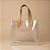 Sacola Transparente PVC com Alça de Couro Bege Escuro - 25x14x23cm - 1 unidade - Rizzo - Imagem 1