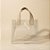 Sacola Transparente PVC com Alça de Couro Bege - 25x14x23cm - 1 unidade - Rizzo - Imagem 1