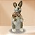 Enfeite Decorativo de Páscoa - Coelho Rústico - Laço Xadrez Marrom - 29cm - 1 unidade - Rizzo - Imagem 1