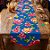 Trilho de Mesa Chita Azul - Flor Rosa - 40x135cm - 1 unidade - Rizzo - Imagem 1