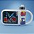 Kit Lancheira Com Garrafa Batman - Branco e Azul - 12x25cm - 250ml  - 1 unidade - Rizzo - Imagem 1
