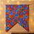 Bandeirola Decorativa Chita - Laranja e Flores Azuis - 45x70cm - 1 unidade - Rizzo - Imagem 1