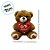 Urso de Pelúcia com Coração Decorado - Marrom - 18x23x17cm - 1 unidade - Rizzo - Imagem 3