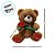 Urso de Pelúcia Marrom com Flor - 25x28x20cm - 1 unidade - Rizzo - Imagem 3