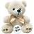 Urso de Pelúcia com Laço - Branco - 17x21x12cm - 1 unidade - Rizzo - Imagem 2
