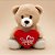 Urso de Pelúcia com Coração Amor - Bege Claro - 17x21x12cm - 1 unidade - Rizzo - Imagem 1