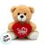Urso de Pelúcia com Coração Amor - Marrom Claro - 17x21x12cm - 1 unidade - Rizzo - Imagem 2