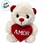 Urso de Pelúcia com Coração - Branco - 14x17x11cm - 1 unidade - Rizzo - Imagem 2